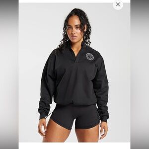 Gymshark Black Quarter-Zip Sweatshirt for Women